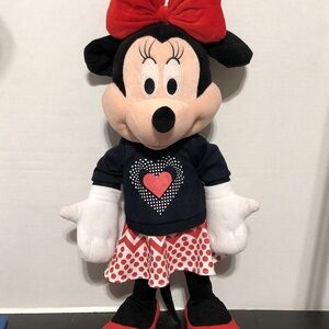 Rare Disney Minnie Mouse 22” Plush Toy - Red and Black